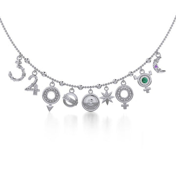 Alchemy of the Planet Silver Necklace with Gemstone TNC457 - Jewelry